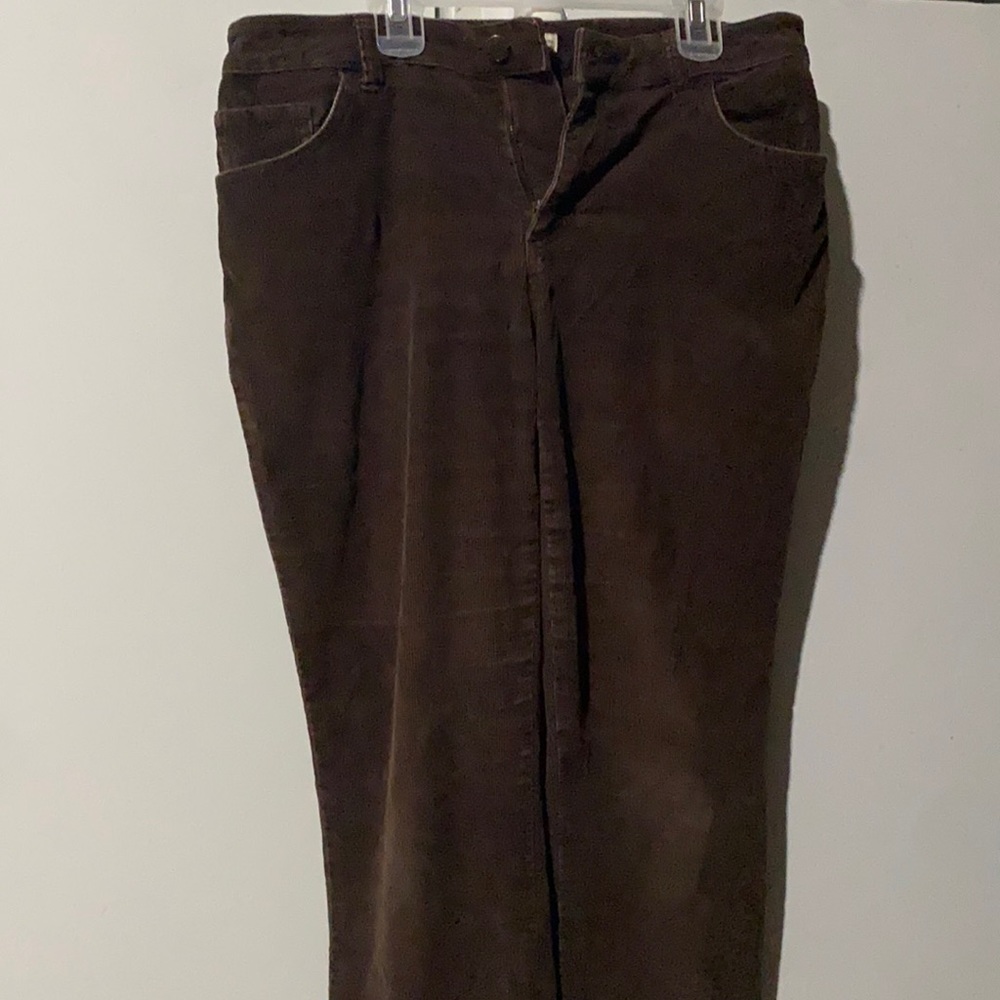 St. John's Bay Womens Mid Rise Secretly Slender Straight Corduroy Pants